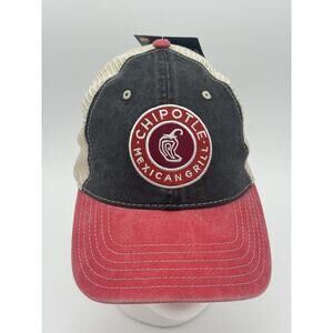 Chipotle Hat Trucker Mesh SnapBack Cap America i3027 Black Red Stone NWT